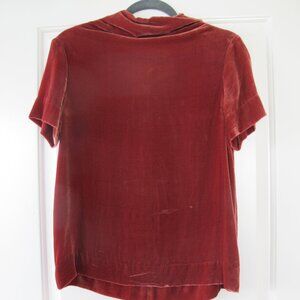 COS Velvet Short Sleeve Top – Rust Red (Back Zip)